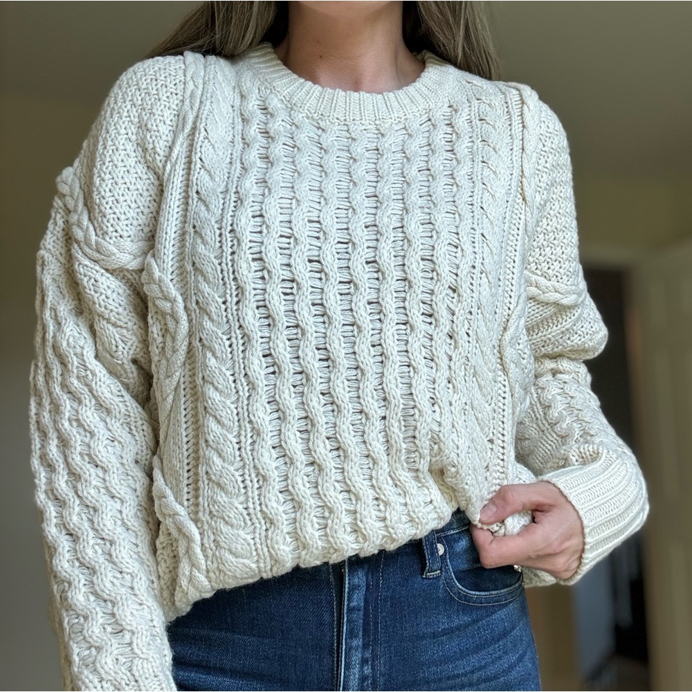 Chunky Knit Cream Sweater size S
